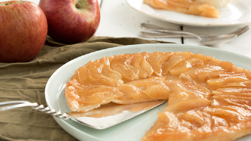 Apfel-Tarte-Tatin-mit Chili-Eiscrème