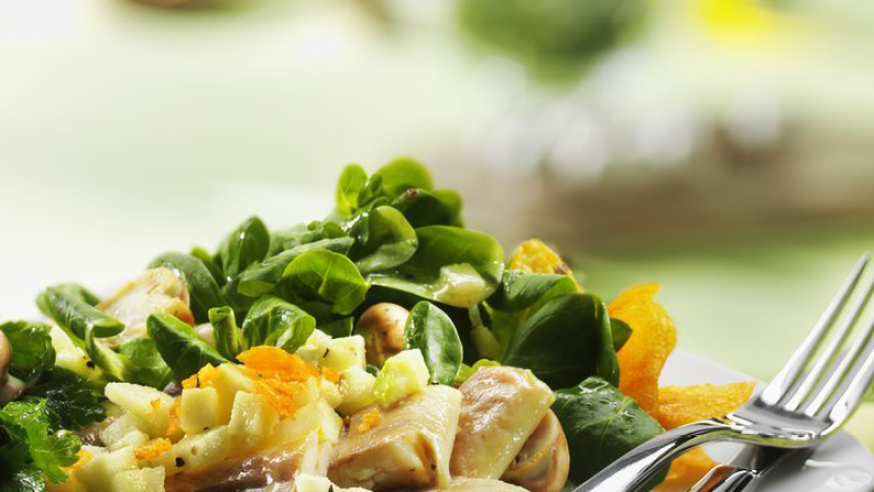 Feldsalat-mit-Champignons