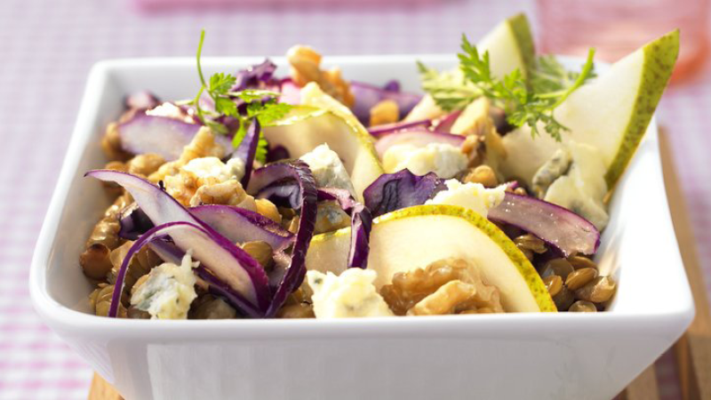 Rotkohl-Linsen-Salat