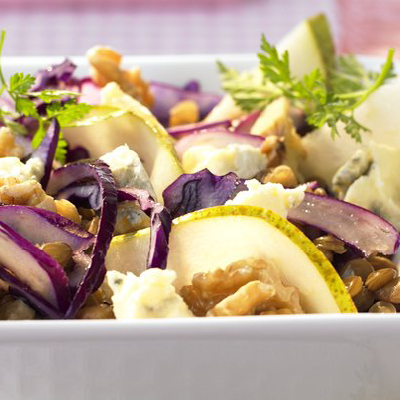Rotkohl-Linsen-Salat
