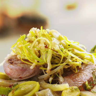 Schweinemedallions-mit-Fenchel-Apfel-Gemuese