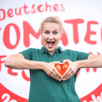 Besucherin auf dem ersten Deutschen Tomatenfestival