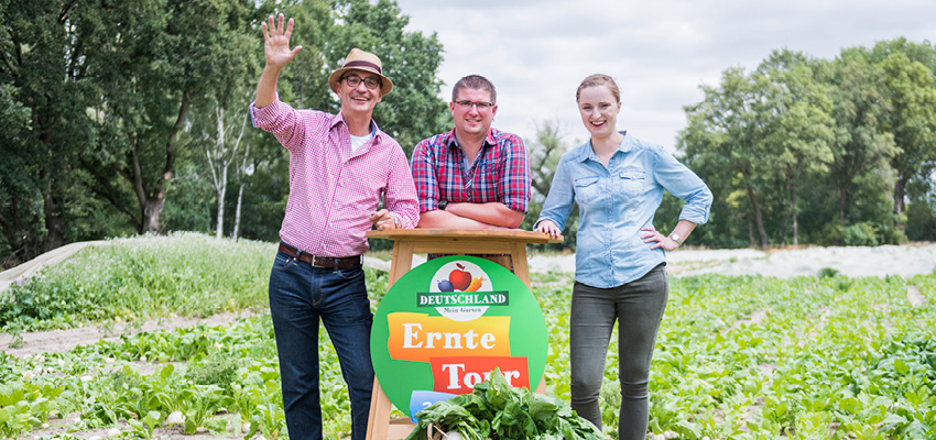 Am Tisch wird die Ernte gekostet