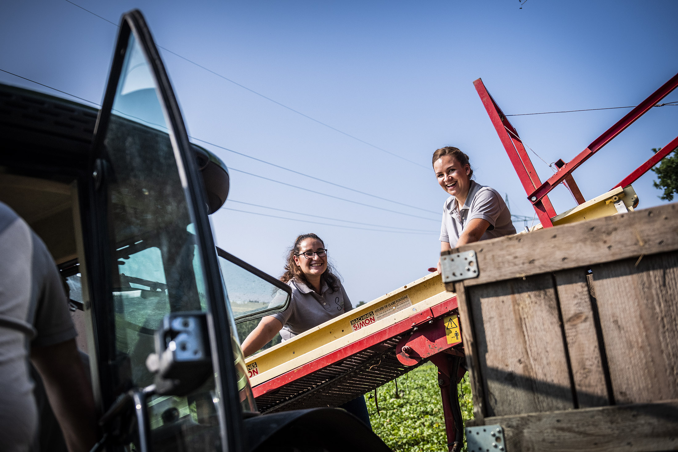 Auf der Erntemaschine